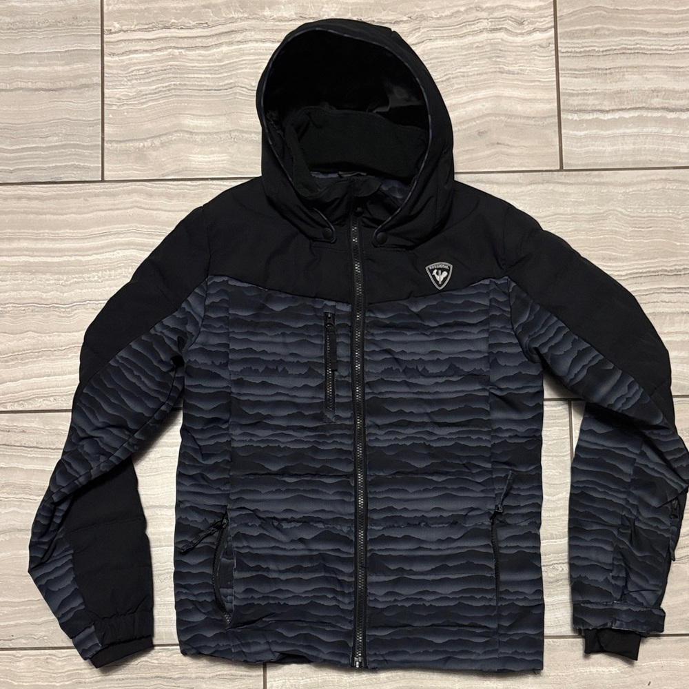Rossignol Boys Black and Dark Gray Quilted Puffer Jacket